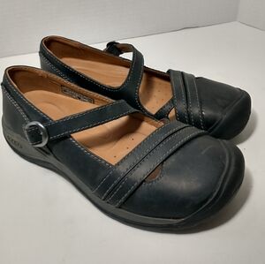 Keen Presidio II Black Mary Jane Cross Strap Shoes, Euro 36, US 6